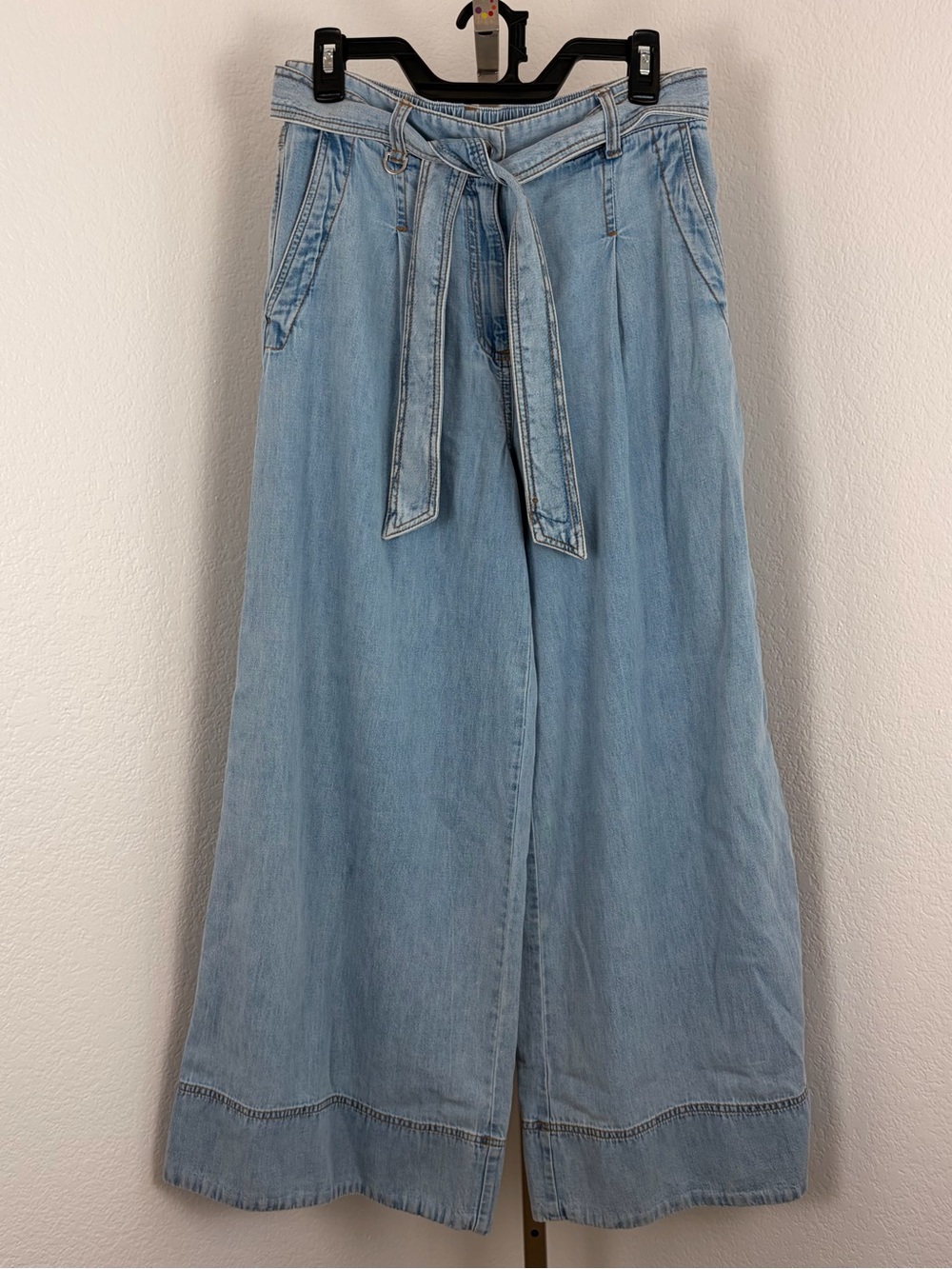 Loft Chambray Belted Wide Leg Pants - Picture 3 of 10